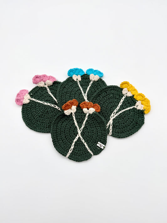 Cup Coasters Flower 4 pieces